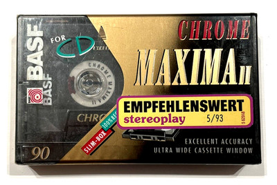 BASF Chrome Maxima II 90 audio cassette blank tape sealed Made in Germany TypeII