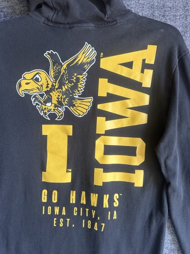 Nike University of Iowa Hawkeyes schwarz Hoodie Sweatshirt Herren klein zweiseitig - Bild 8 von 8