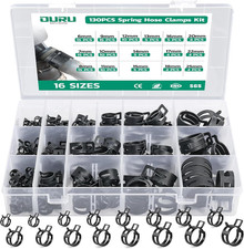 130pcs 6-25mm Spring Band Hose Clamps Assortment Kit Constant Tension Hose Clam 130pcs 6-25mm Spring Band Hose Clamps Assortment Kit Constant Tension Hose Clam
