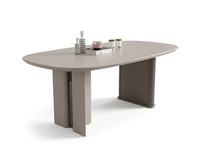 Moderner Esstisch Beige Oval Design KüChentisch Esszimmer Tisch
