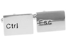 Control Escape IT PC Keys Computer Pair of Cufflinks in a Presentation Gift B...