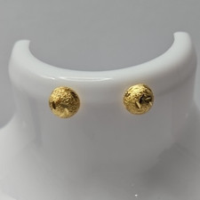 925 Sterling Silver Gold Plated Half Ball Stud pierced earrings