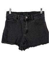 Sincerely Jules Womens Jean Shorts Size 3/26 Black Denim Cut Off Distressed