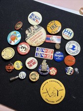 Vintage Political Campaign Pinback Button Lot Reagan Nixon LBJ Humphrey - PINS