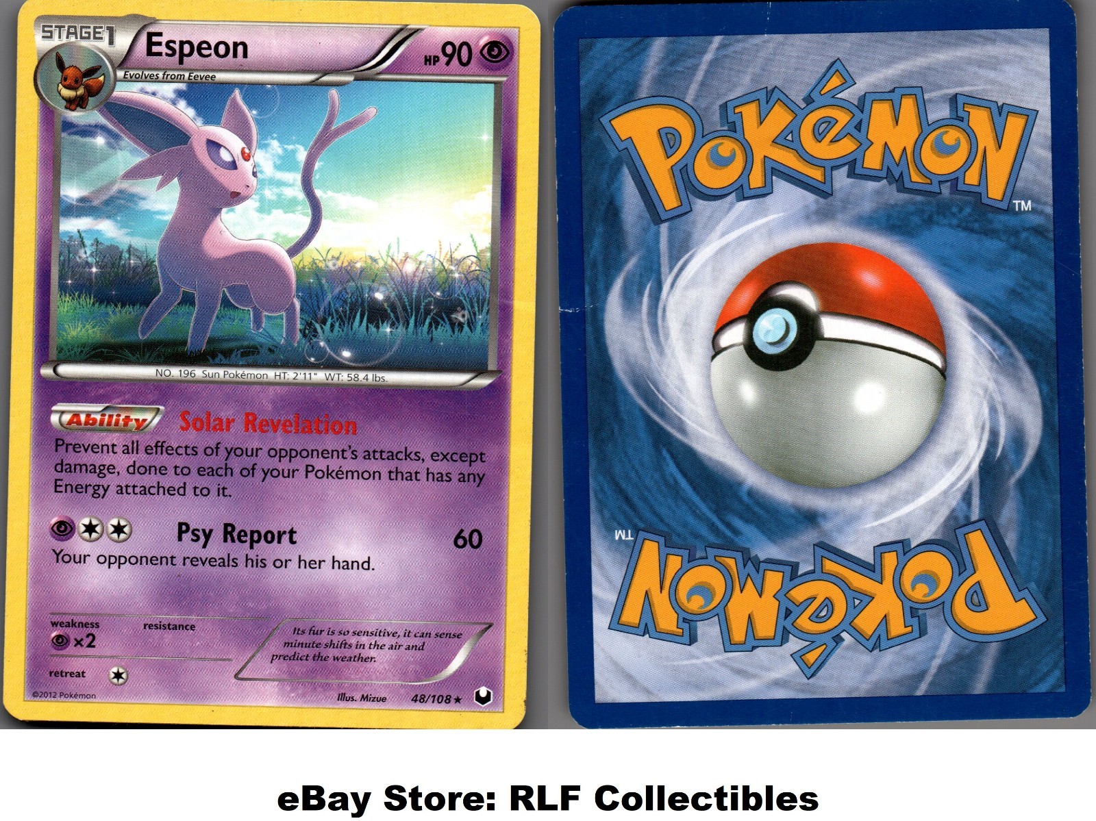 2012 Pokemon, B&W Dark Explorers, #48/108 Espeon, Rare