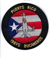 PATCH USAF 198TH FIGHTER SQ PORTO RICO AIR GUARD F-16 BS-15B