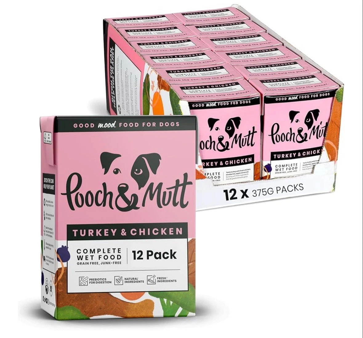 Pooch & Mutt Wet Dog Food with Turkey & Chicken Grain Free 12 x 375g