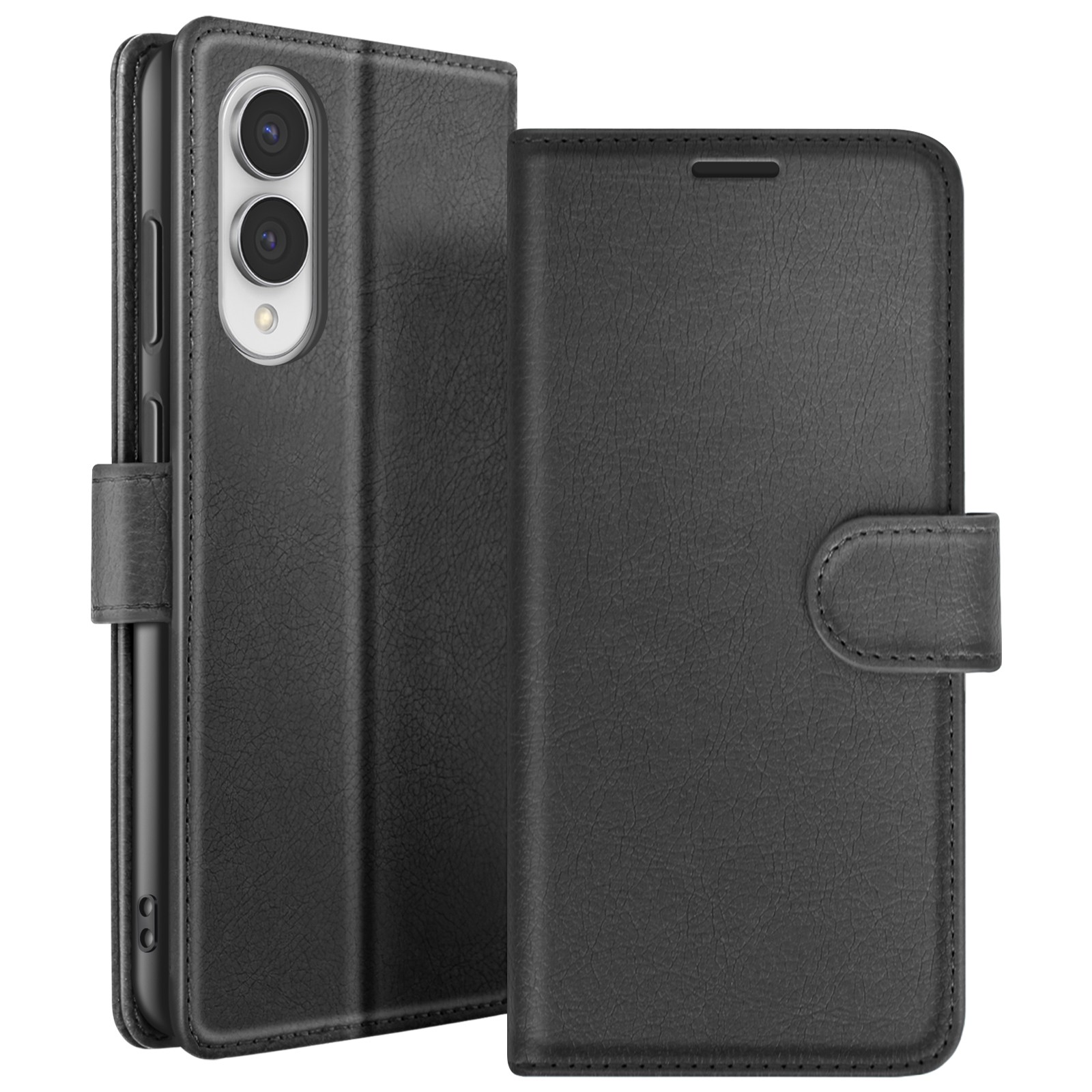 Housse Galaxy S25 Edge antichoc à clapet magnétique et fentes pour cartes bancaires