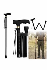RED Cane Walking Stick Adjustable Folding walking Aluminum Collapsible Hiking