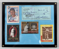 Lou Boudreau Signed Check Display w PSA DNA COA Baseball Card 9 1/4