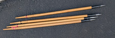 LOT of 4 Vintage Wooden Surveying Line-of-Sight Alignment Rods Metal Tip~ Survey