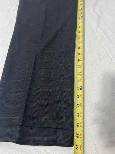 Vtg Polo Ralph Lauren Gray Windowpane Virgin Wool Pants Mens 35x30 Size 42R - Picture 5 of 7