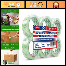 Heavy-Duty Packing Tape for Moving Boxes - 6 Rolls, 1.88" x 60 Yards, 2.4 Mil