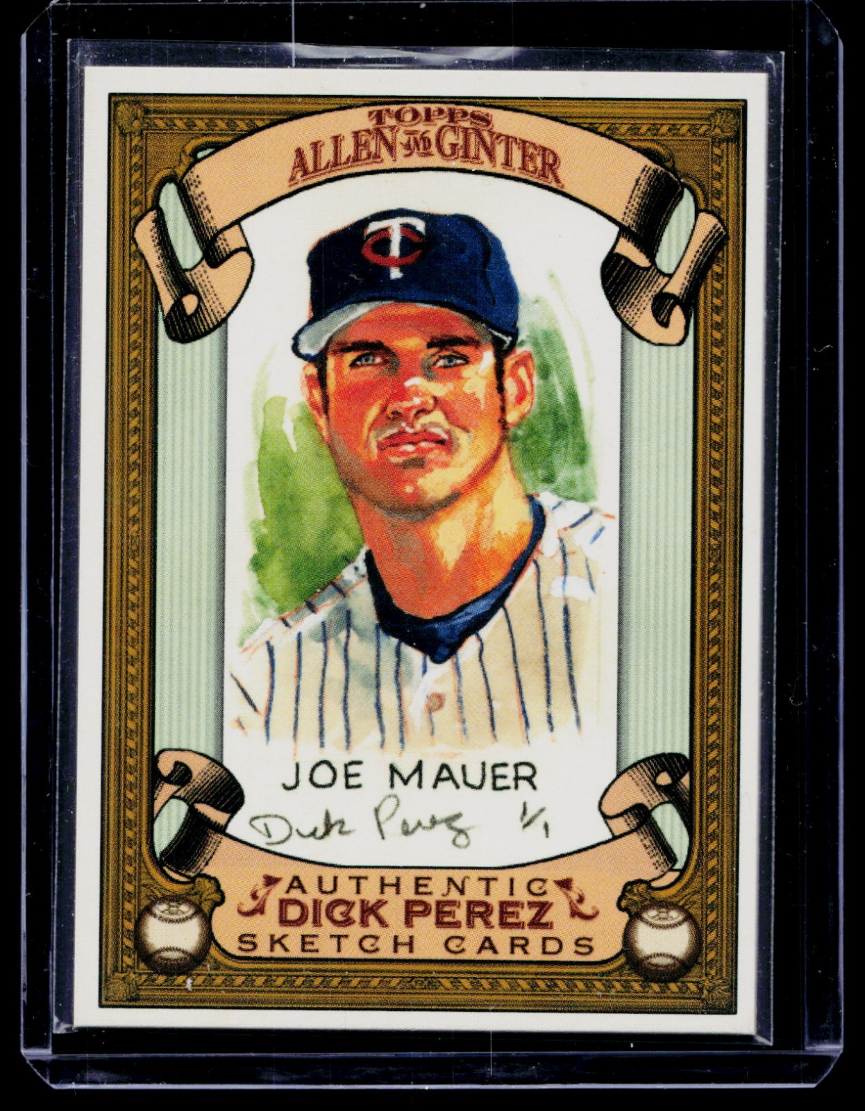 2007 Topps Allen & Ginter's Dick Perez Sketch Cards Joe Mauer #17