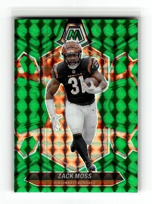 Zack Moss 2024 Panini Mosaic #44 Cincinnati Bengals Mosaic Green Prizm