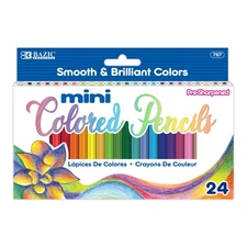 BAZIC 24 Mini Colored Pencils, pack of 24