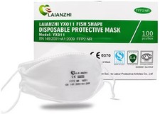 Face Mask FFP2 Fish Shape Disposable Protective Mask 100pcs Laianzhi 2 x 50 Pack