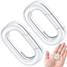 2 Pcs Oval Necklace Carabiner Clasps Jewelry Closure Clasps Pendant Connector