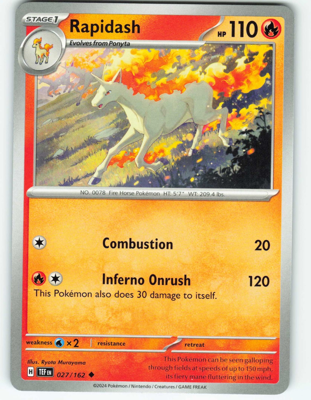 Rapidash - 27/162 Temporal Forces - Pokémon TCG - 2024