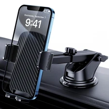 GUWEZ Car Phone Holder Super Stable Dashboard Windshield Mount Universal Black