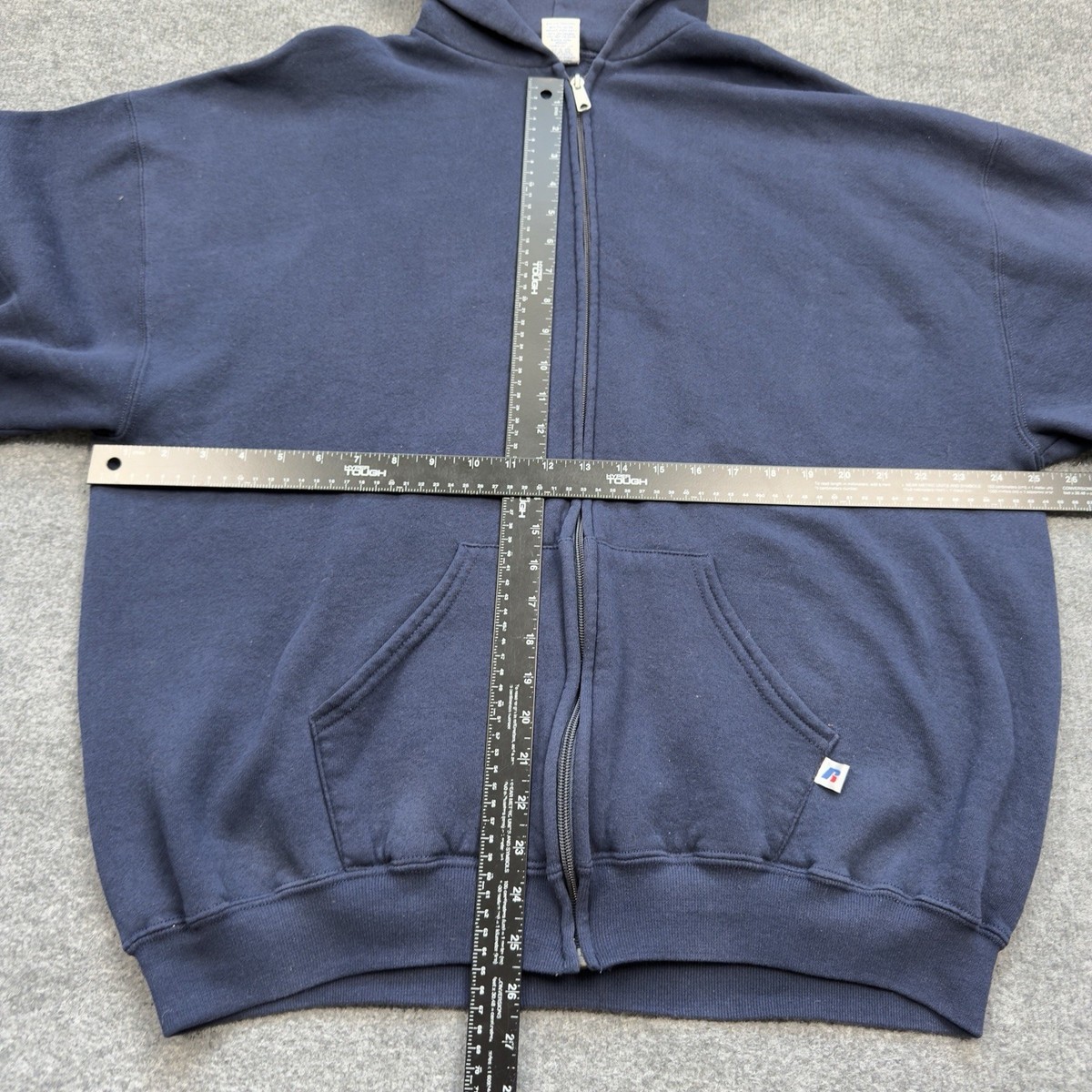 Vintage Russell Athletic Hoodie Mens XL Blue Full Zip Up