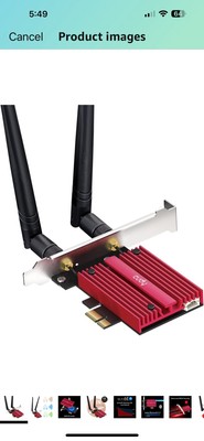 AX5400 Wireless WiFi 6E PCIe Card for PC, Bluetooth 5.2, AX210 Module Inside,...