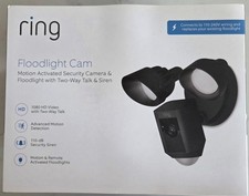 2 Ring Floodlight Motion Security Camera - Black 88FL001CH000 2-Way Talk Siren