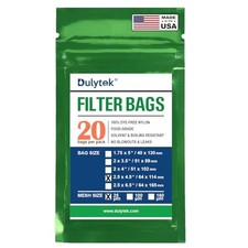 Dulytek Premium Nylon 20-Pack Filter Bags, 25 Micron, 2.5"x4.5", Made in USA