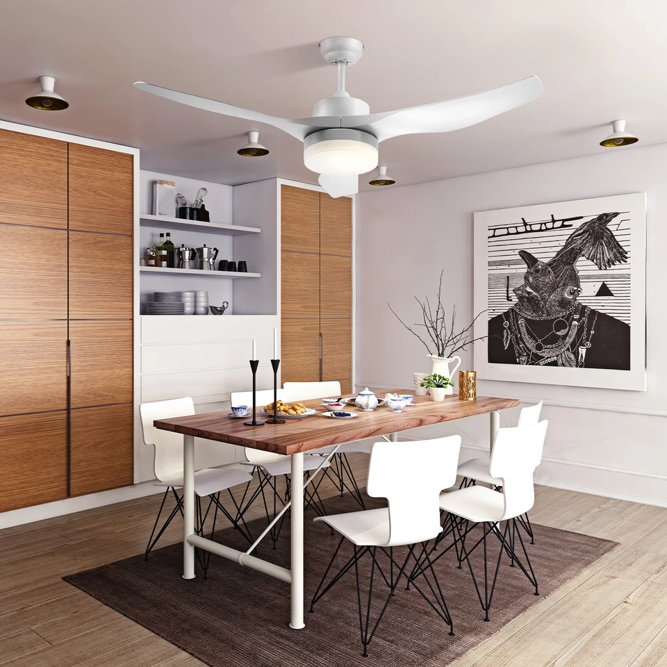 HOMCOM Ventilatore a Soffitto con Luce LED 3 Modalità 6 Velocità Telecomando - Immagine 2 di 4