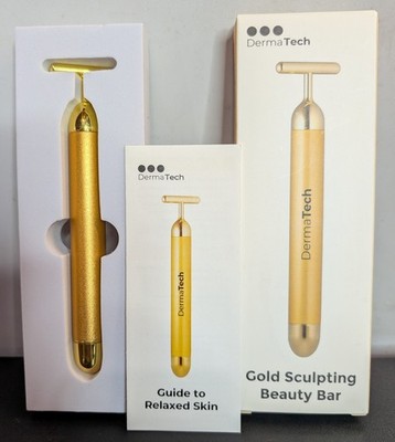 DermaTech Gold Sculpting Beauty Bar, NIB ~ Beauty Bar And User Manual 