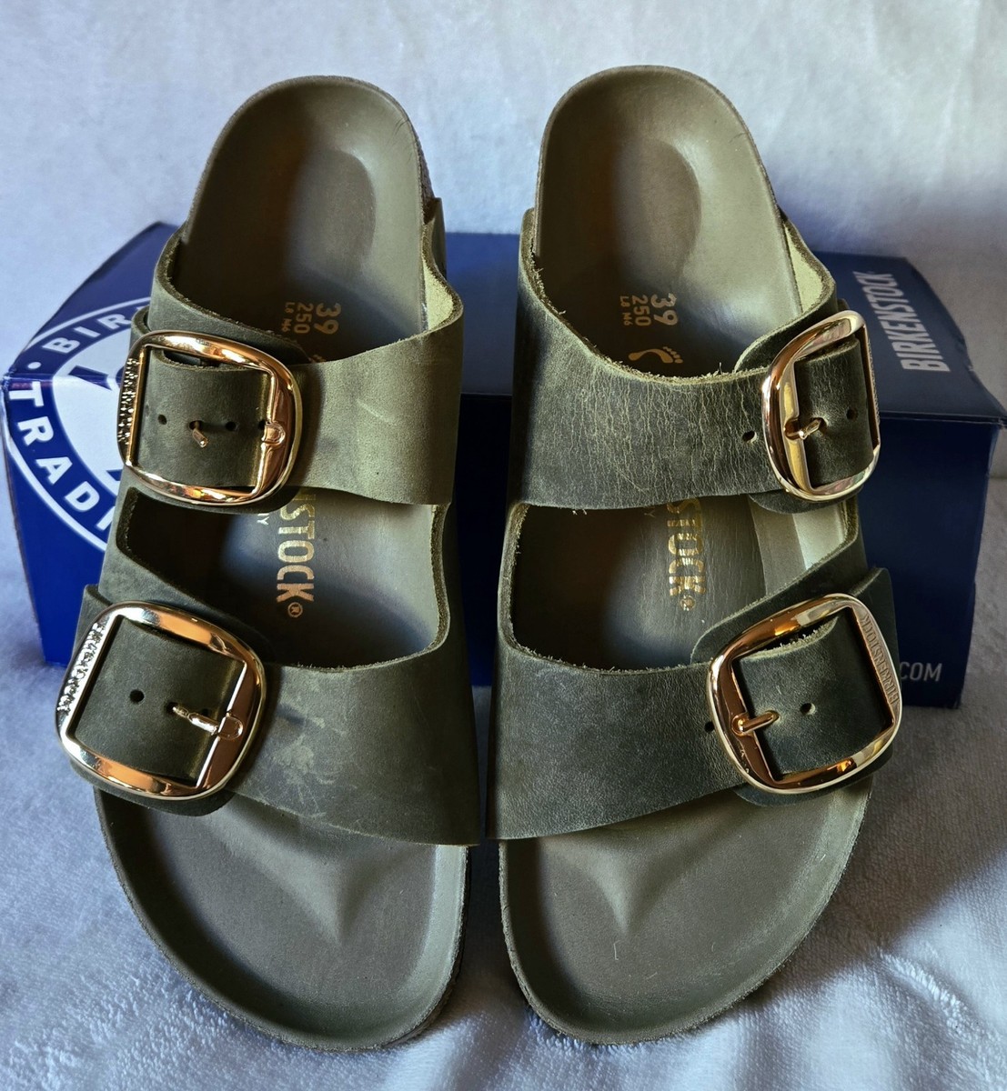 BIRKENSTOCK Arizona BIG BUCKLE Sandal Jade Olive Green Waxy