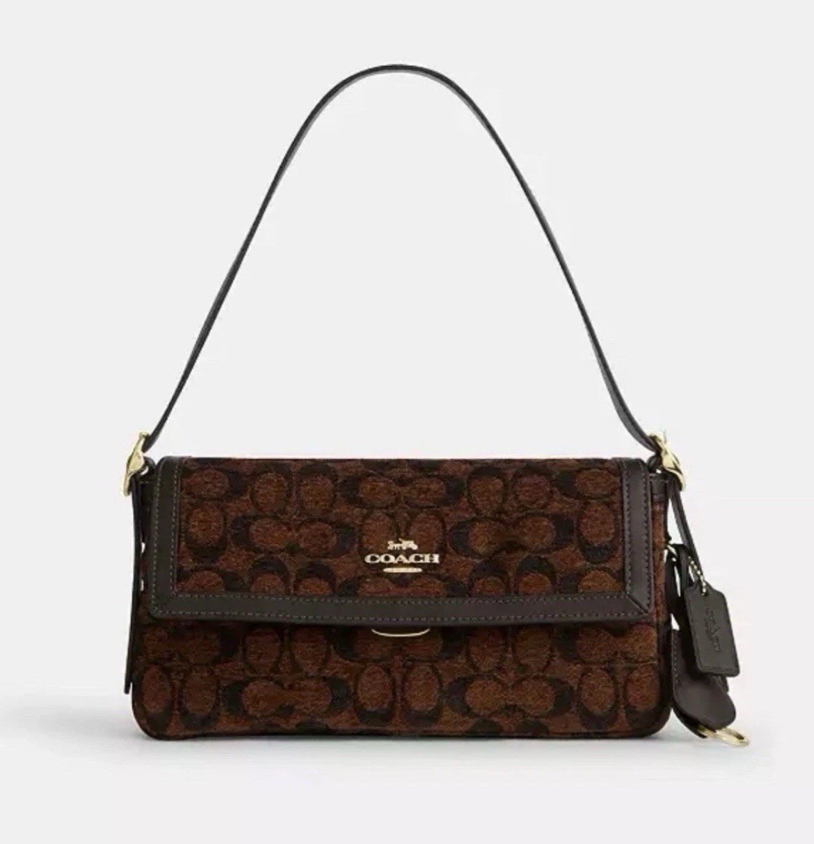 NWT Coach Outlet Etta Small Flap Shoulder Bag in Signature Chenille CCV65