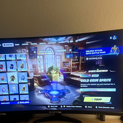 Fortnite Gold Grin Sprite In-Game Cosmetic Unlock (Sprite Mastered) ID 200,000