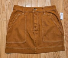 NWT Old Navy Women's Caramel Denim Mini Skirt High Rise Utility Size 4