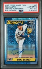 💥25 Topps Update Roki Sasaki Silver Pack 1990 MOJO SSP /50 POP 1 PSA 10 Auto!💥