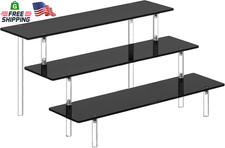3 Tier Perfume Organizer Stand Black Acrylic Display Cosmetic Collection Holder