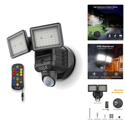 LED Spotlight with Motion Sensor, 3000LM Super Bright LED Floodlight Outdoor,...