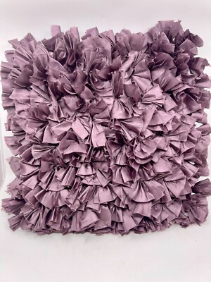 Purple Throw Pillow Ruffled And Satin Or Silk 18''