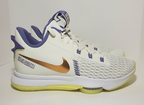 Nike Lebron Witness 5 Schuhe Lakers weiß lila CQ9380 102 Herren Größe 12 Air Zoom - Bild 2 von 10