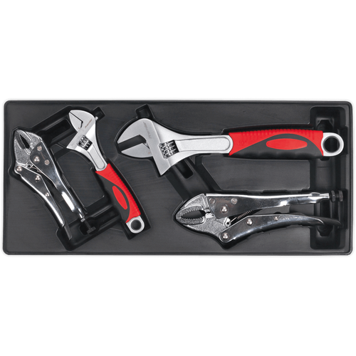 Sealey 4 Piece Locking Plier and Adjustable Spanner Set in Module Tray - 第 1/1 張圖片
