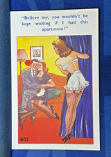 Saucy Comic Postcard 1950s Nylons Stockings Garter Cami Knickers