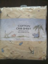 Carter's NWT VTG Yoko Ono Lennon Crib Sheet Vintage 1999 Yellow ANIMALS