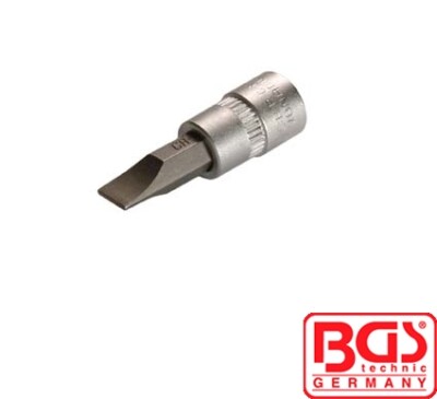 BGS Tools 1/4'' Bit Screwdriver Socket Plain Slot 7.0mm 2496