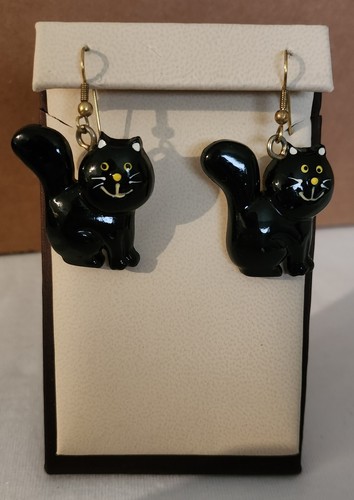 Costume Halloween Black Cat Cartoon Earrings