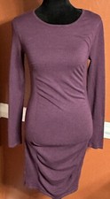 Express Maroon Long Sleeve Ruched Dress Medium 