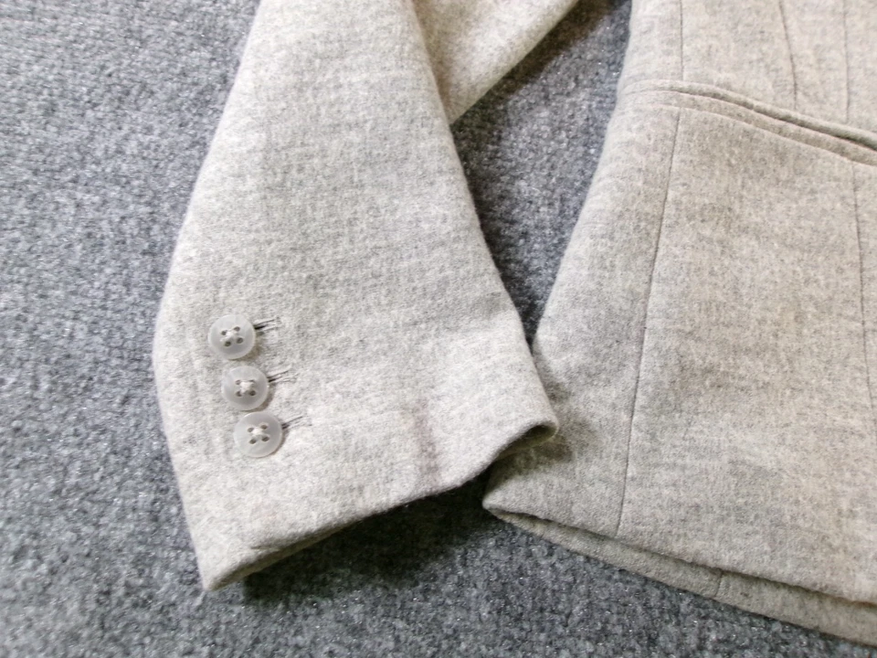 Elevenses Wool Blazer Jacket Women's 8 Gray Red Lining Bow Detail Single Button - Image 3 of 4