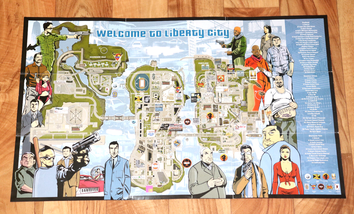 Grand Theft Auto III 3 GTA Rare Map / Poster | eBay Australia