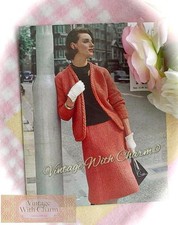 Vintage Knitting Pattern Lady's Moss Stitch Skirt  Jacket Suit