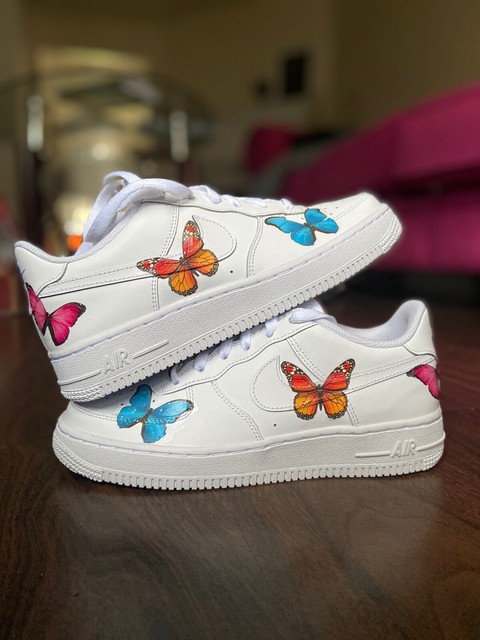 nike air force 1 white butterfly