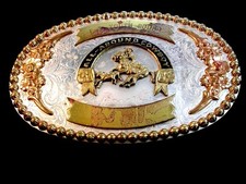 Vintage E. T. Youth Rodeo All Around Cowboy Calf Roping Belt Buckle